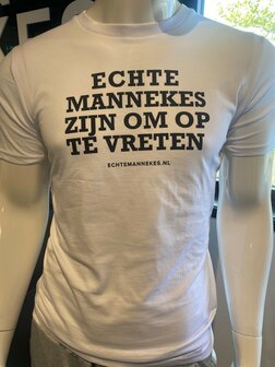 Echte Mannekes T-Shirt - wit met zwarte opdruk