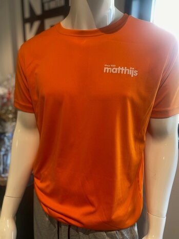 Sport shirt Matthijs oranje voorkant